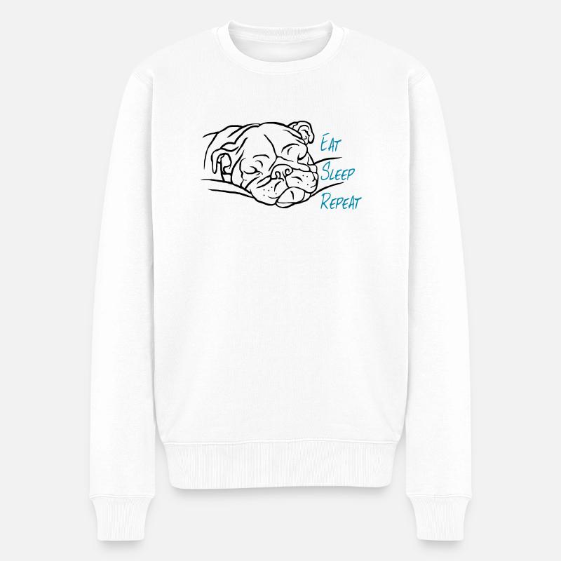 Eat Sleep Repeat - Männer Premium Bio Pullover - Weiß