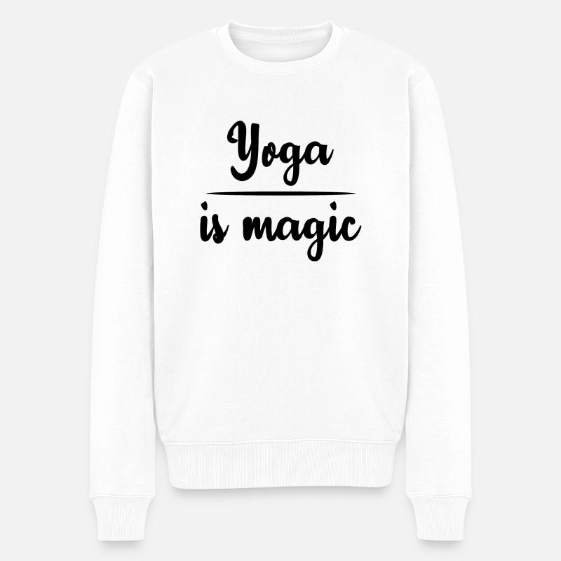 Yoga Meditation Spa Namaste - Männer Premium Bio Pullover - Weiß