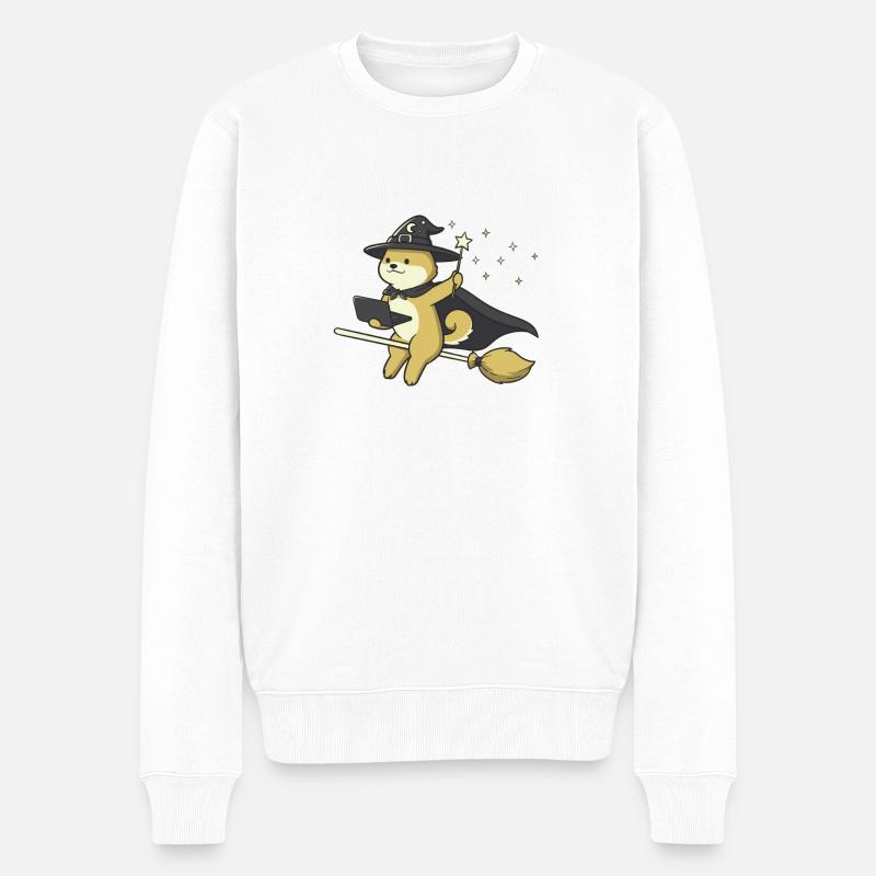 Magic Degen - Flying - Männer Premium Bio Pullover - Weiß