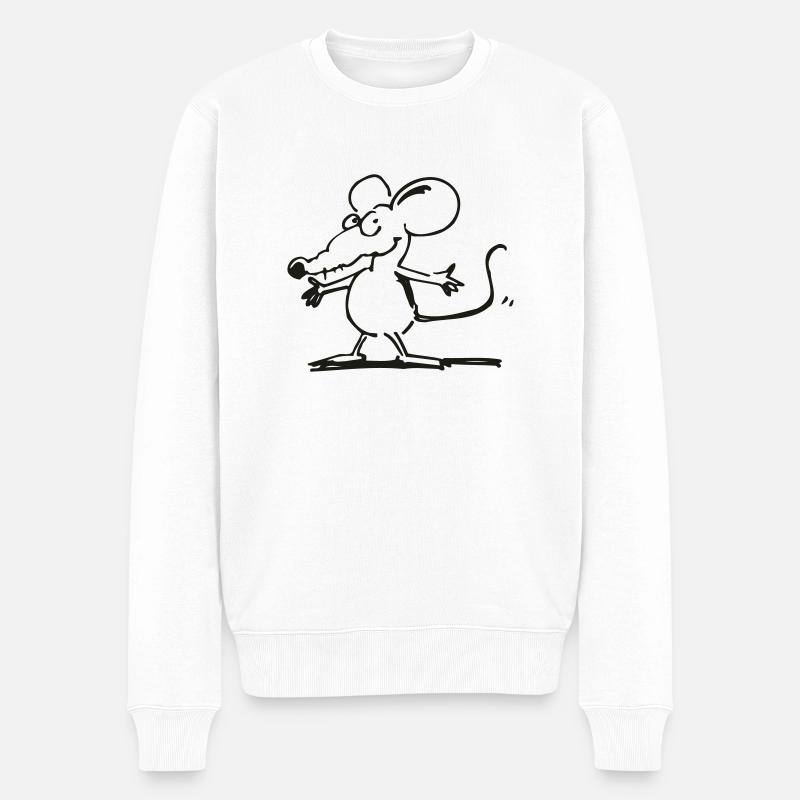 Ratte stopp - Männer Premium Bio Pullover - Weiß