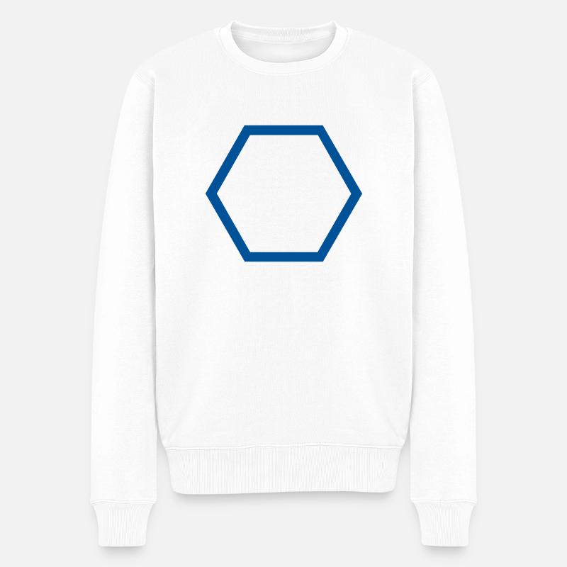 Hexagon Überblick - Männer Premium Bio Pullover - Weiß