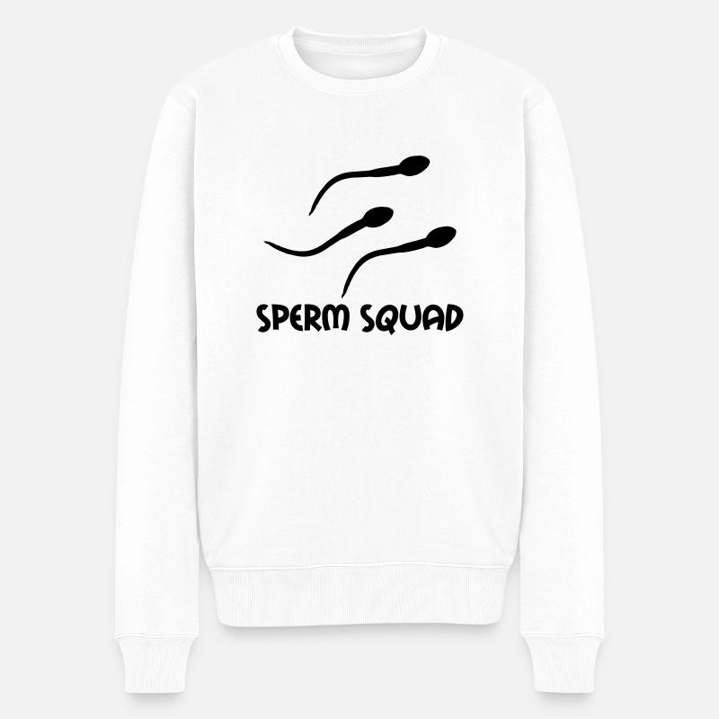 sperm squad - Männer Premium Bio Pullover - Weiß