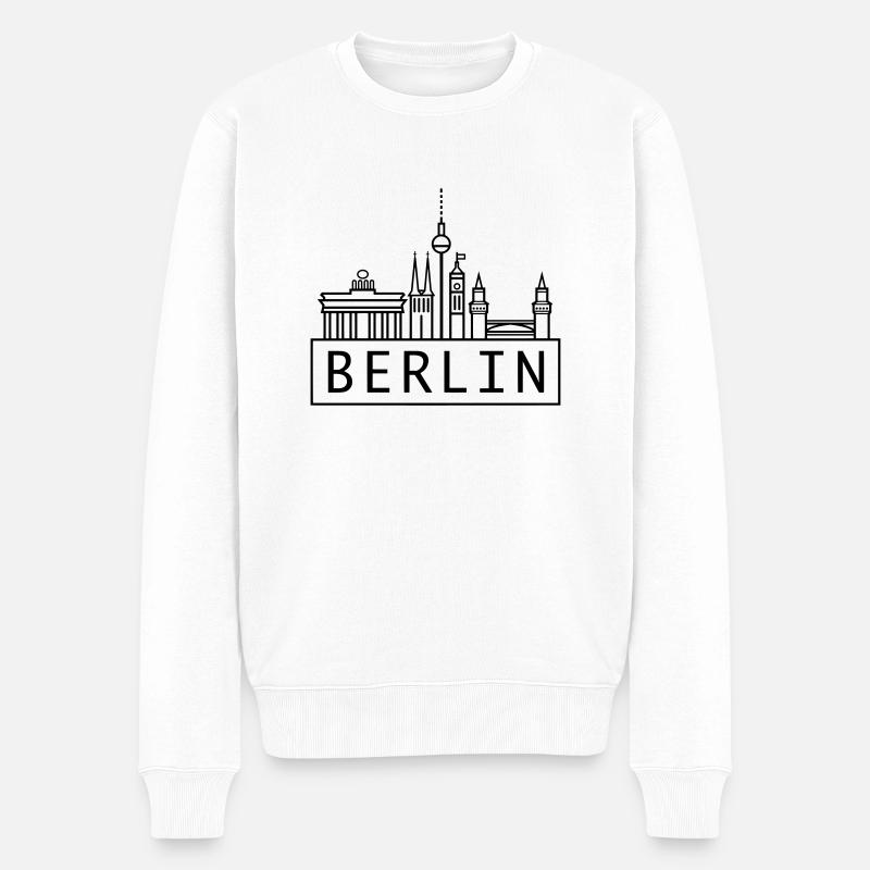 Berlin - Männer Premium Bio Pullover - Weiß
