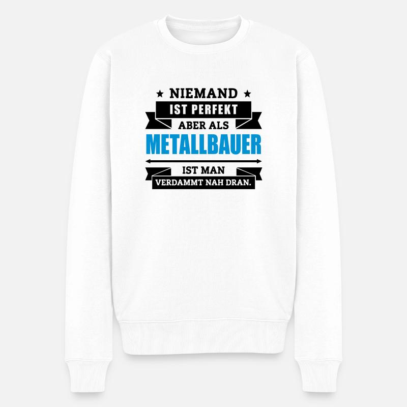 Funshirt Metallbauer - Männer Premium Bio Pullover - Weiß