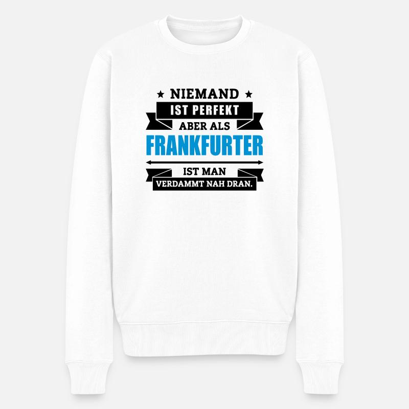 Funshirt Frankfurter - Männer Premium Bio Pullover - Weiß
