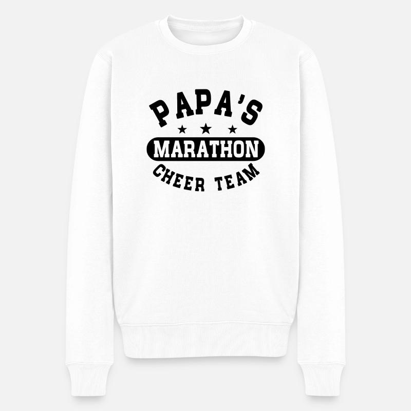 Papas Marathon Cheer Team - Männer Premium Bio Pullover - Weiß