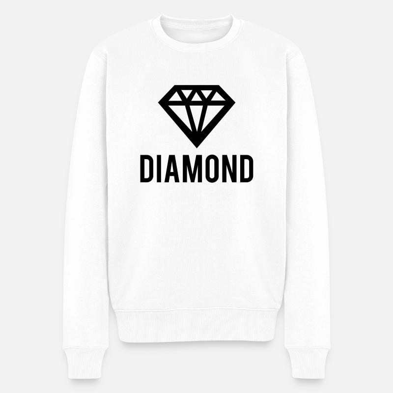 Diamond - Männer Premium Bio Pullover - Weiß