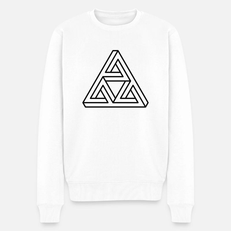unmögliche Figur Escher Dreieck Geometrie Hipster - Männer Premium Bio Pullover - Weiß