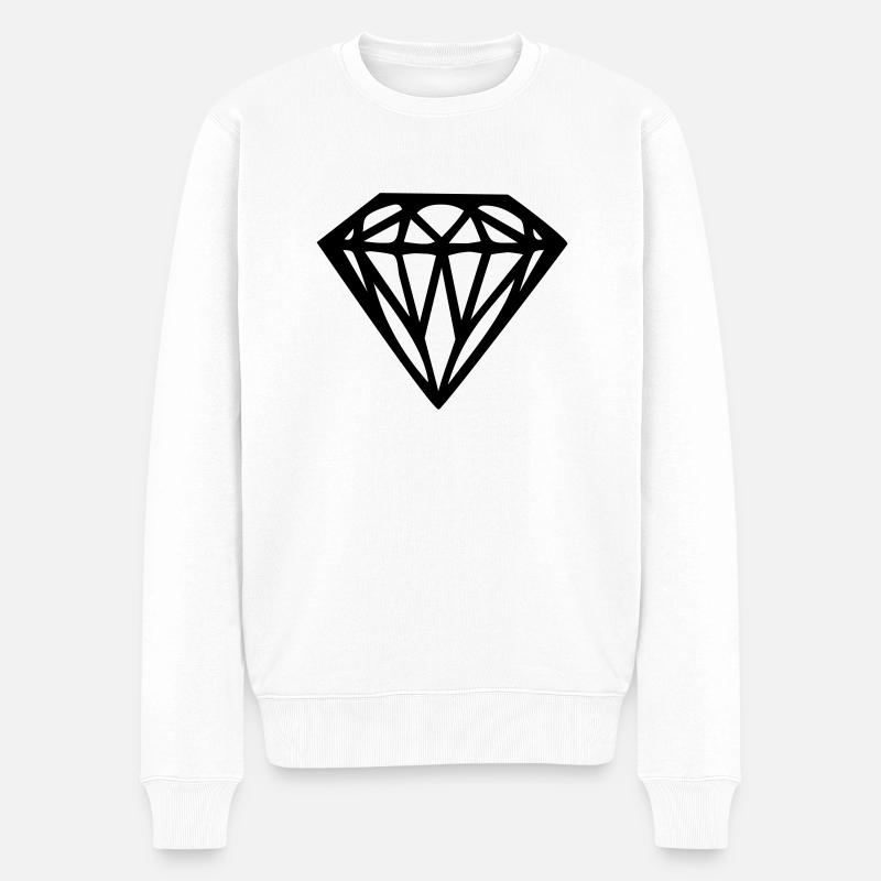 diamond - diamant - Männer Premium Bio Pullover - Weiß