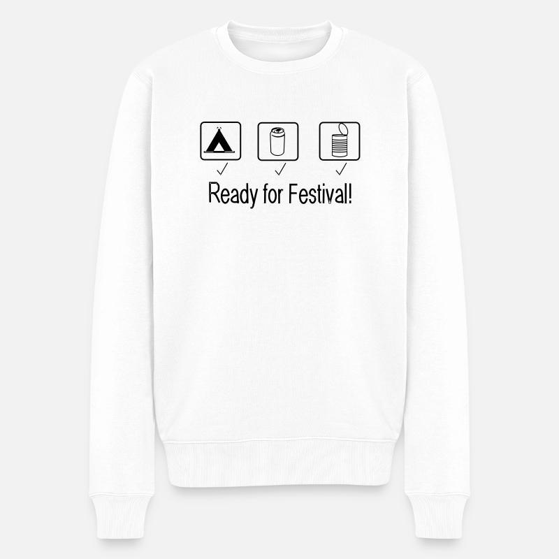 Festival - Männer Premium Bio Pullover - Weiß