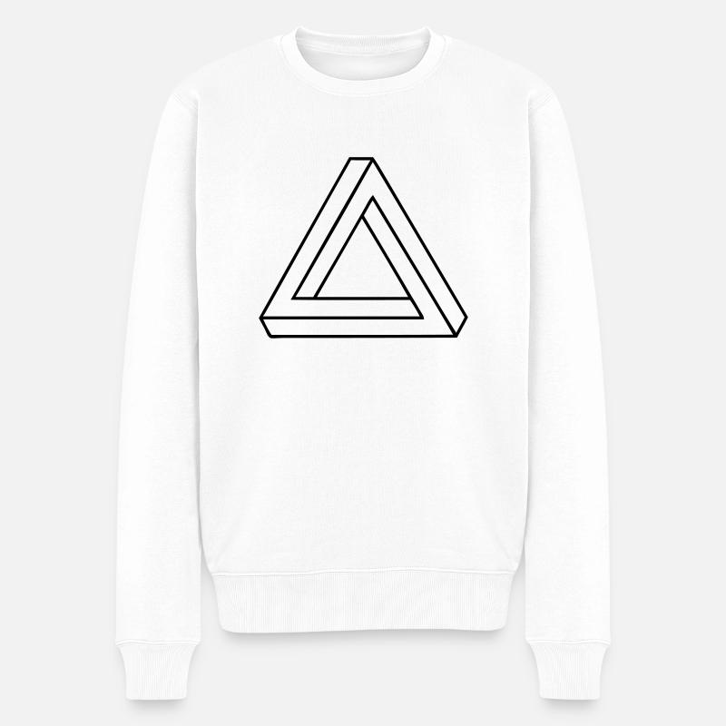 penrose triangle illusion optique abstrait - Pull Premium bio Homme - blanc