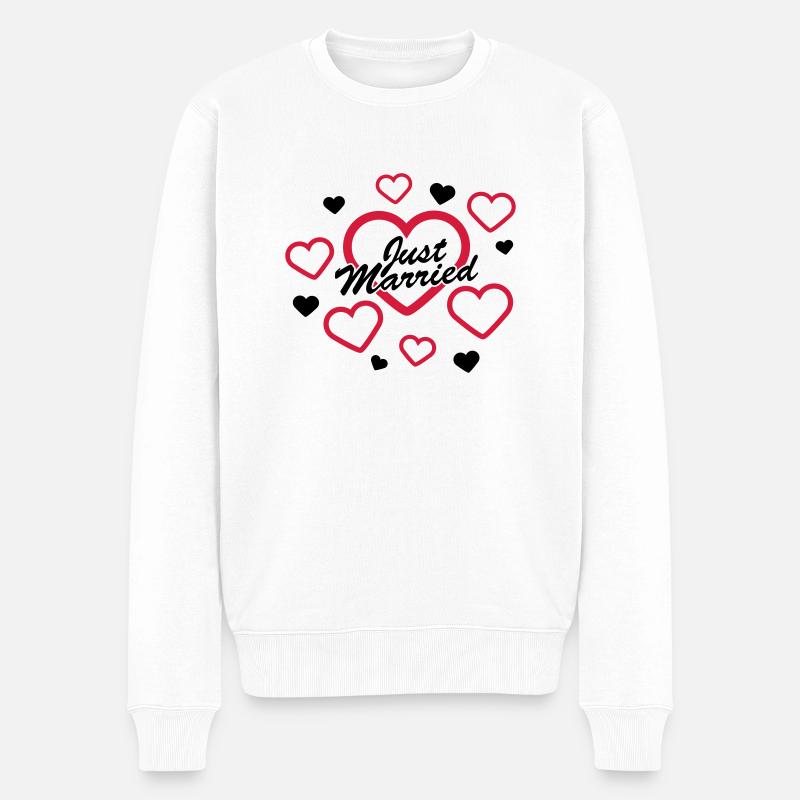 Just Married Design - Männer Premium Bio Pullover - Weiß