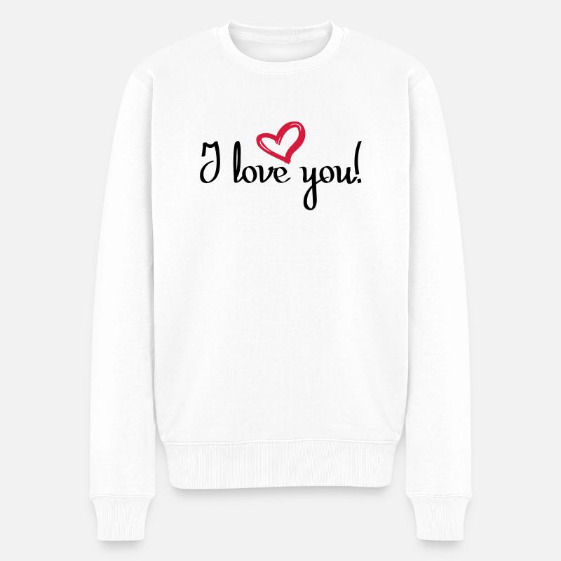 I love you! - Männer Premium Bio Pullover - Weiß