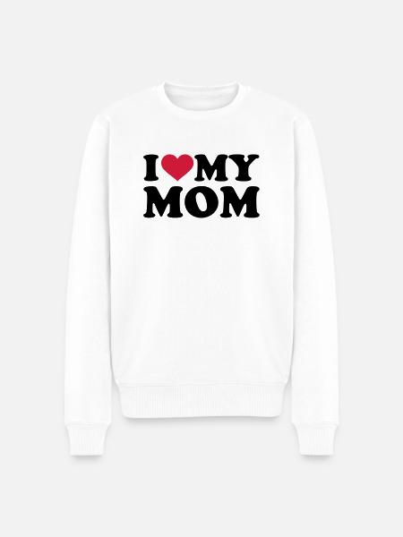 I love my Mom - Ekologisk premiumtröja herr - vit