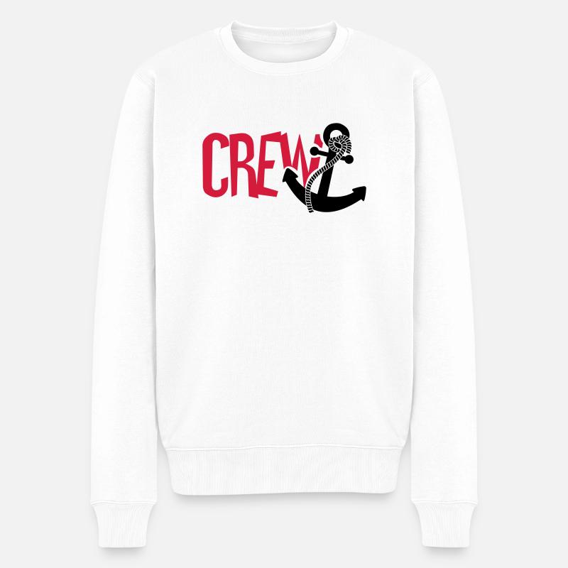 Crew Anker Matrose - Männer Premium Bio Pullover - Weiß