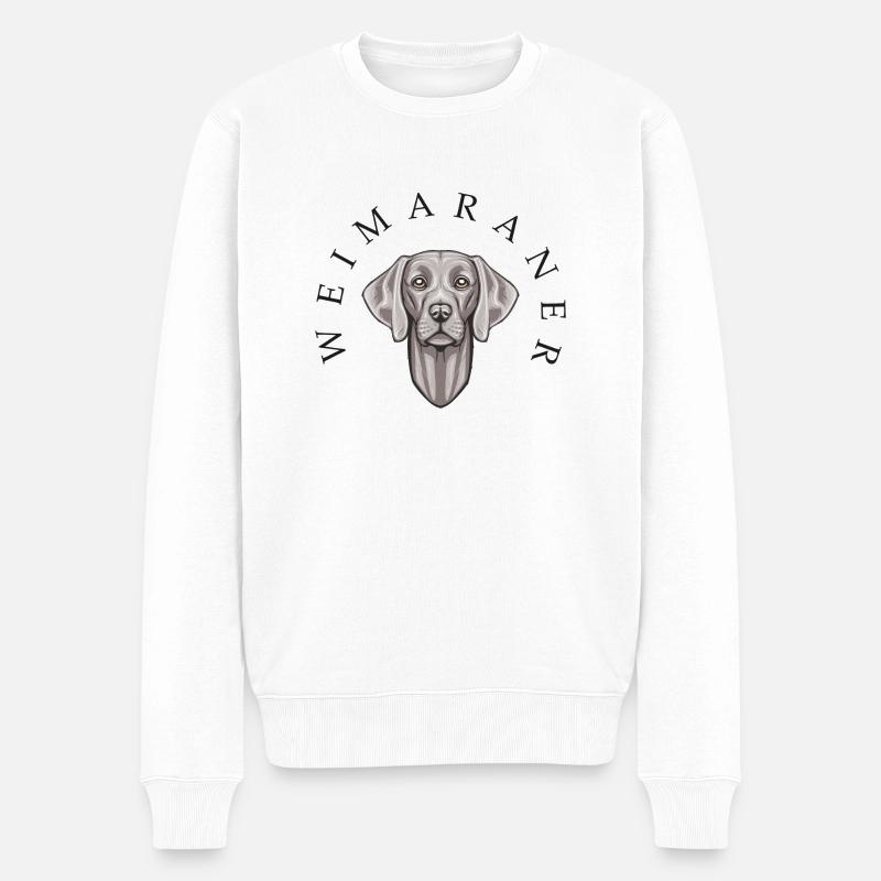 Weimaraner - Pull Premium bio Homme - blanc