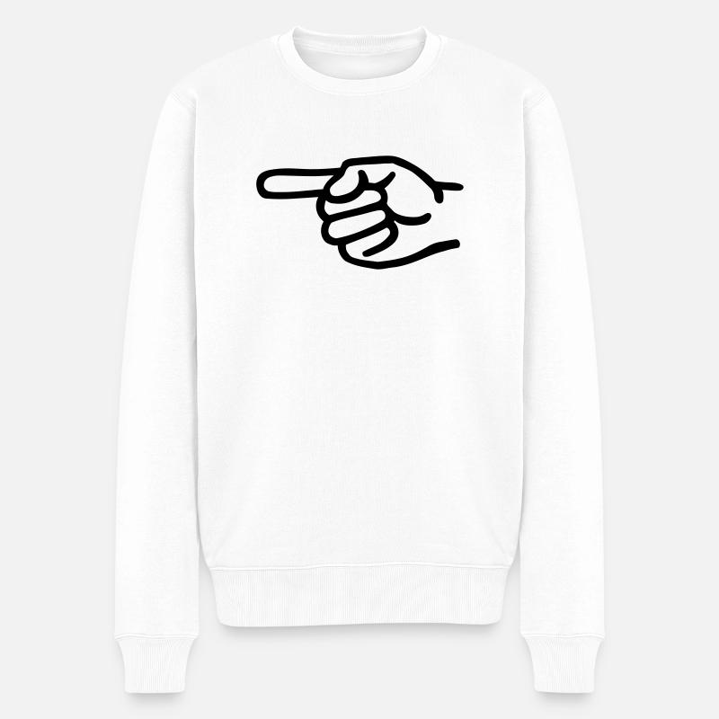 Finger - Männer Premium Bio Pullover - Weiß