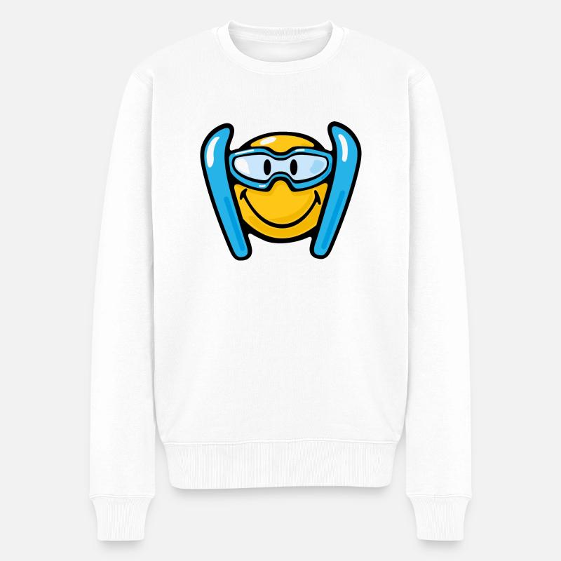 Smiley Skiing - Pull Premium bio Homme - blanc