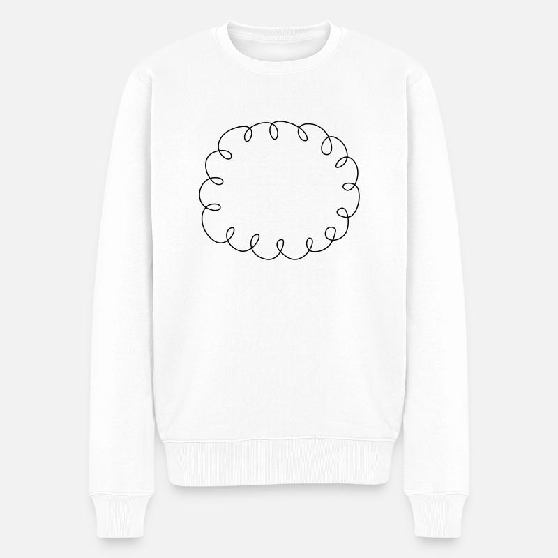 Squiggle Sprechblase - Männer Premium Bio Pullover - Weiß