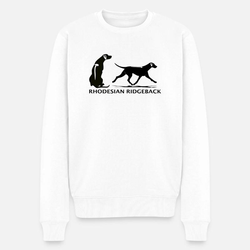 Rhodesian Ridgeback - Pull Premium bio Homme - blanc