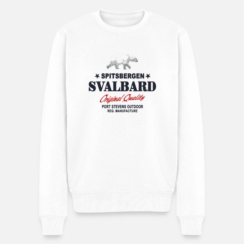 Spitsbergen - Svalbard - Spitzbergen - Polar Bear - Männer Premium Bio Pullover - Weiß