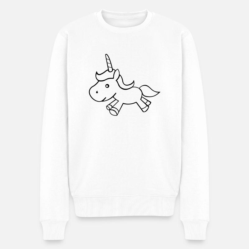 unicorn - Männer Premium Bio Pullover - Weiß