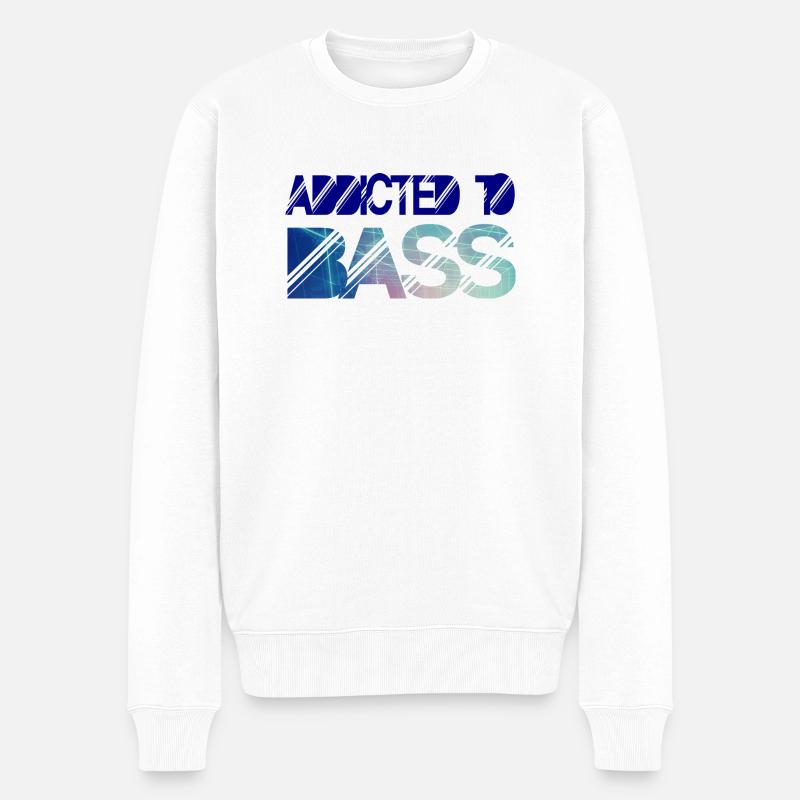 Addicted to bass - Männer Premium Bio Pullover - Weiß