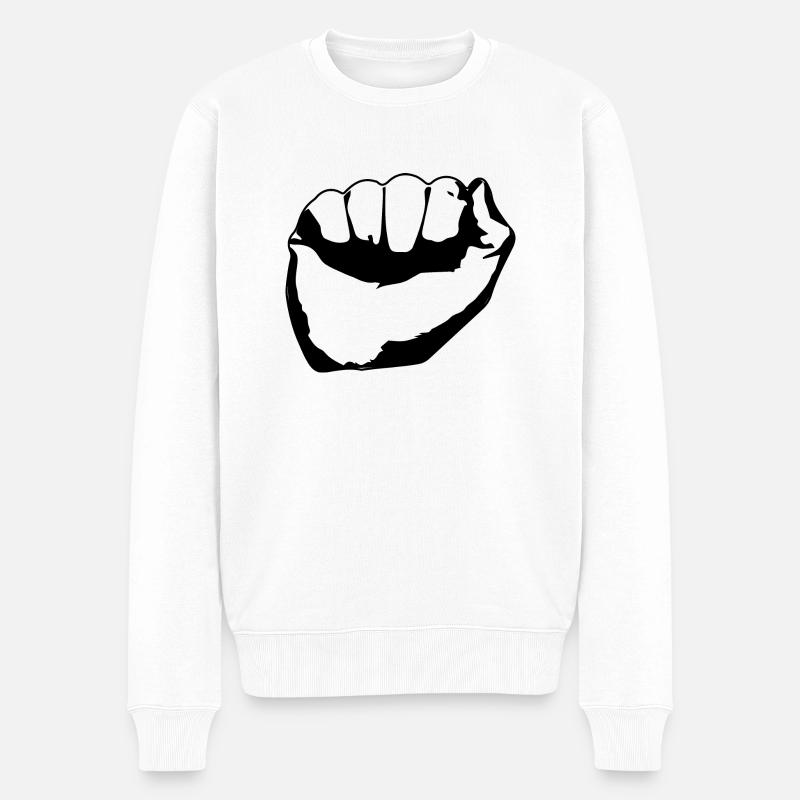 Faust - Männer Premium Bio Pullover - Weiß