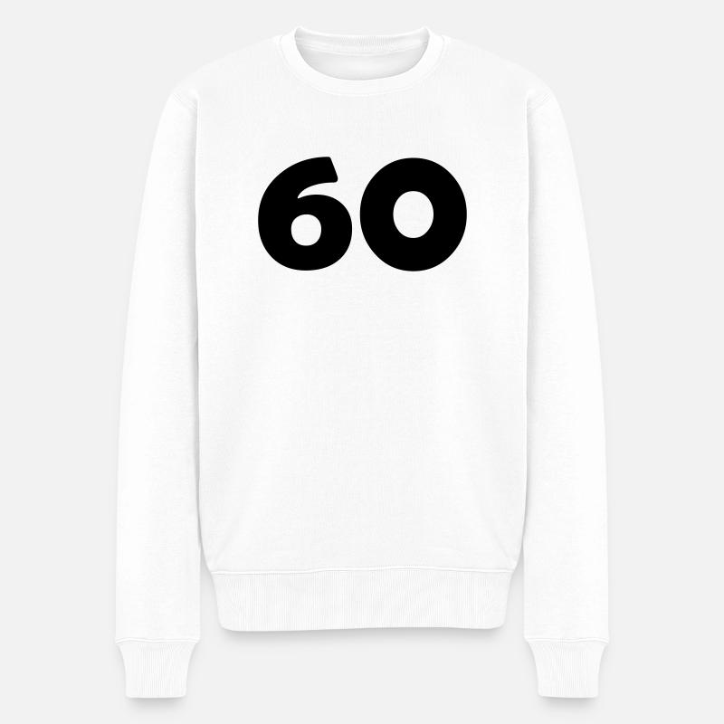 60 - Männer Premium Bio Pullover - Weiß