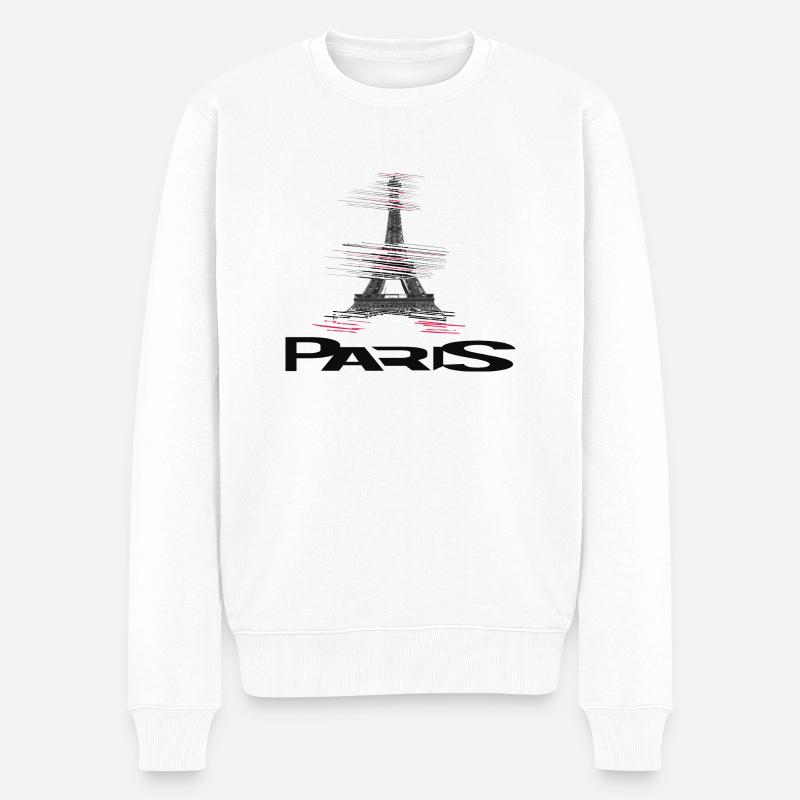 Paris - Männer Premium Bio Pullover - Weiß