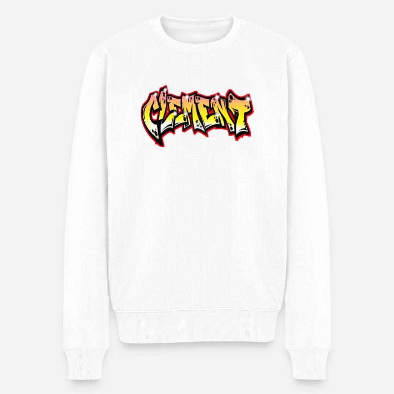 Graffiti Name Clement - Pull Premium bio Homme - blanc