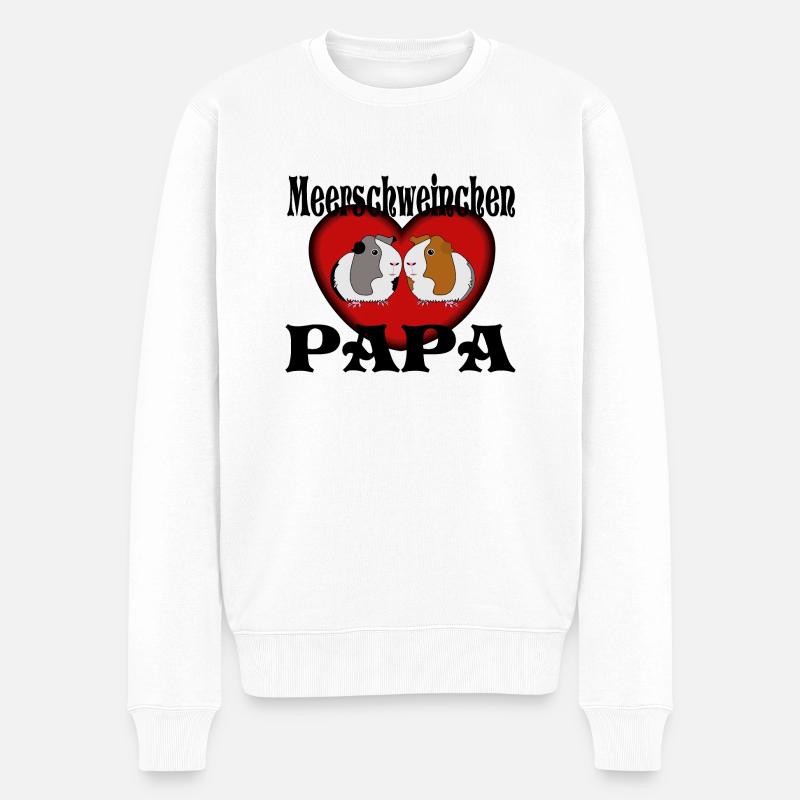 Meerschweinchen Papa - Männer Premium Bio Pullover - Weiß