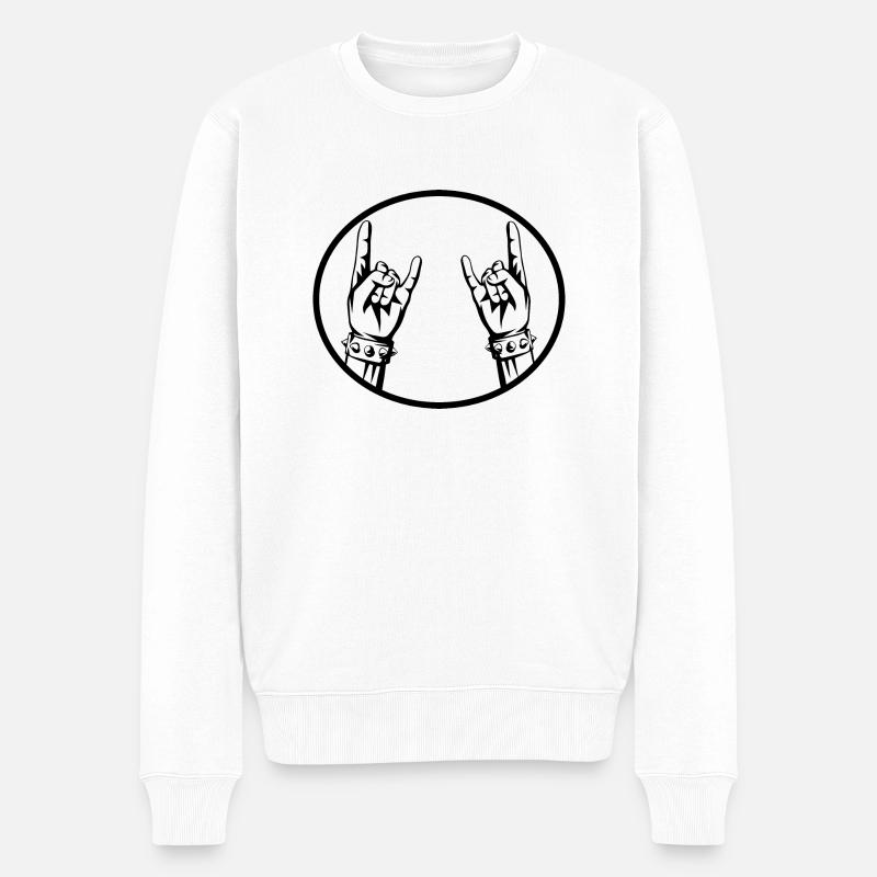 Rock Musik Rock and Roll - Männer Premium Bio Pullover - Weiß