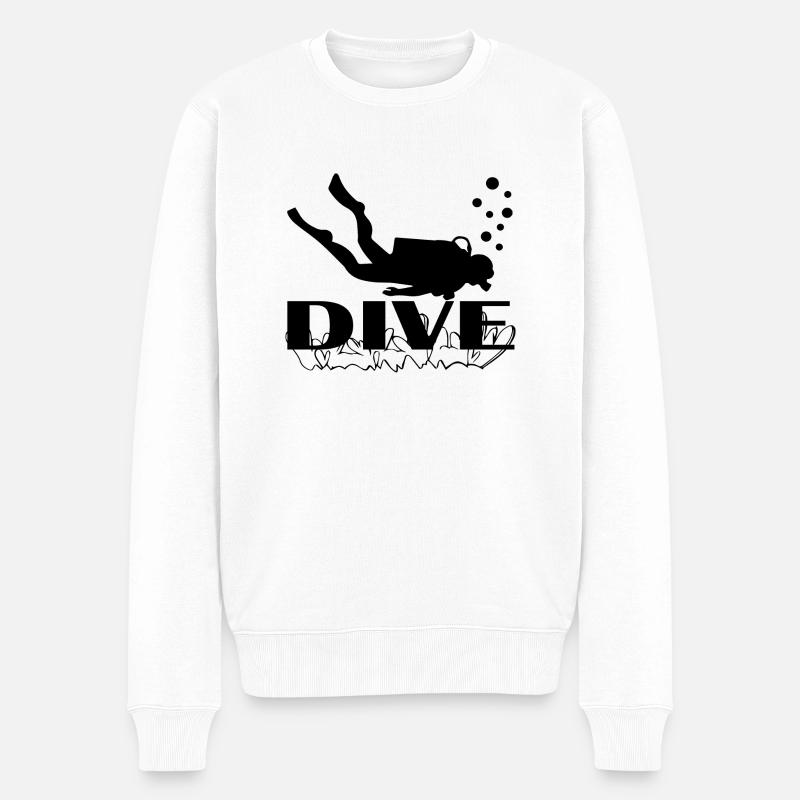 Diving Dive tauchen - Männer Premium Bio Pullover - Weiß