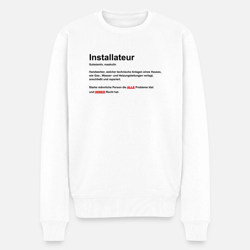 Installateur Anlagenmechaniker - Männer Premium Bio Pullover - Weiß