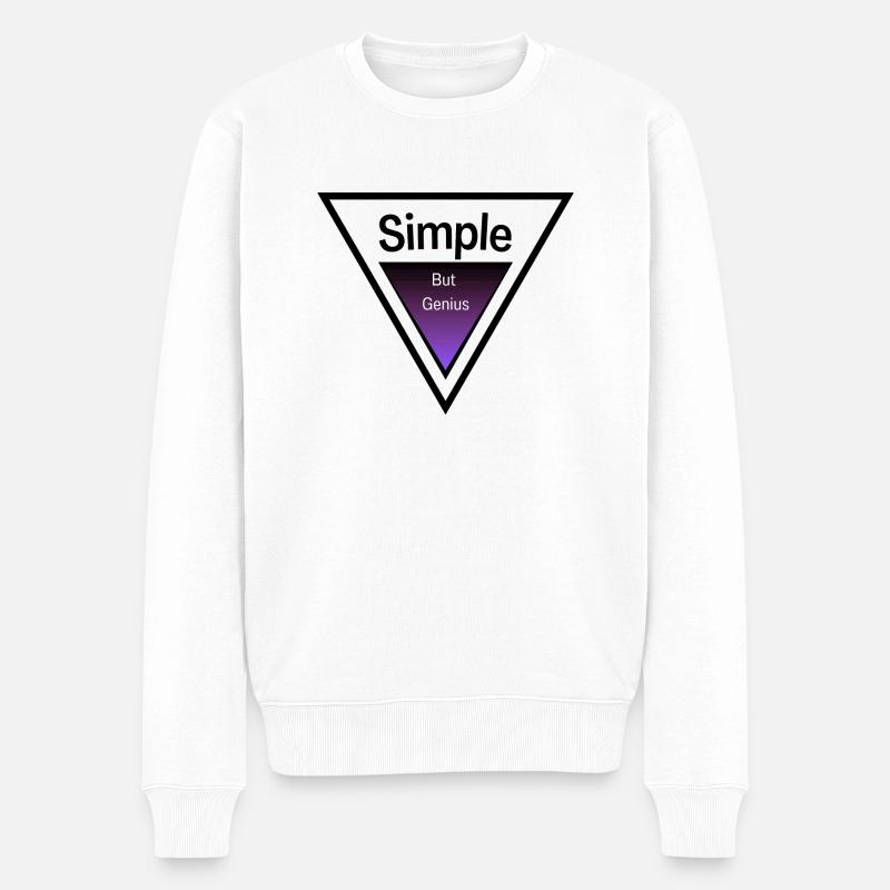 Simple but genius - Männer Premium Bio Pullover - Weiß