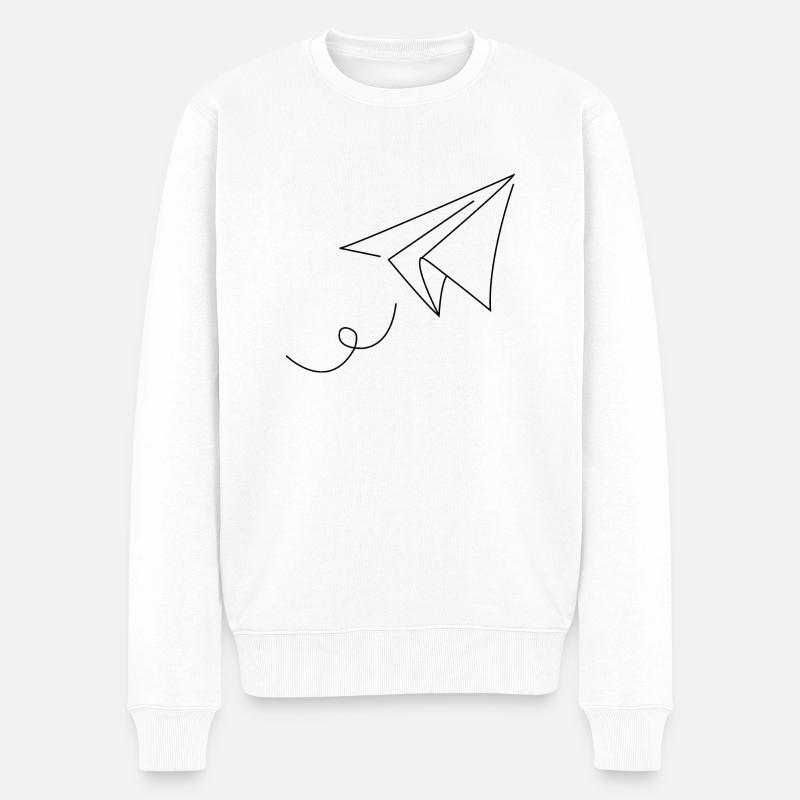 Papierflieger - Männer Premium Bio Pullover - Weiß