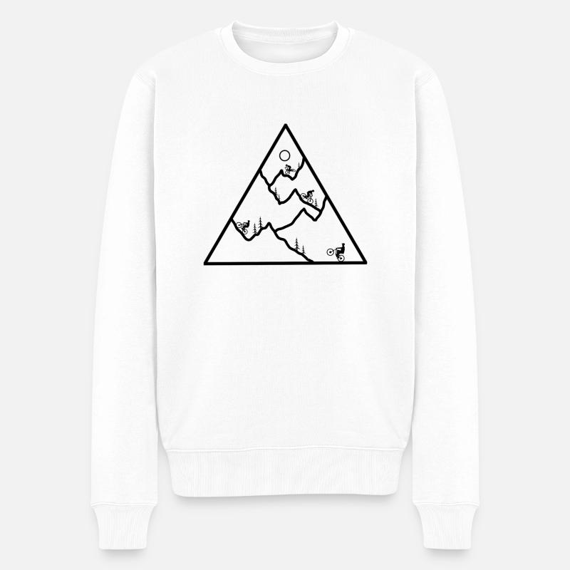 MTB Lifestyle - Mountain Triangel - Männer Premium Bio Pullover - Weiß