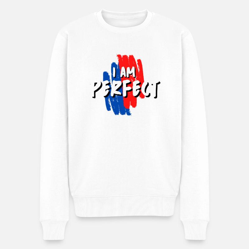 I AM PERFECT ! - Pull Premium bio Homme - blanc