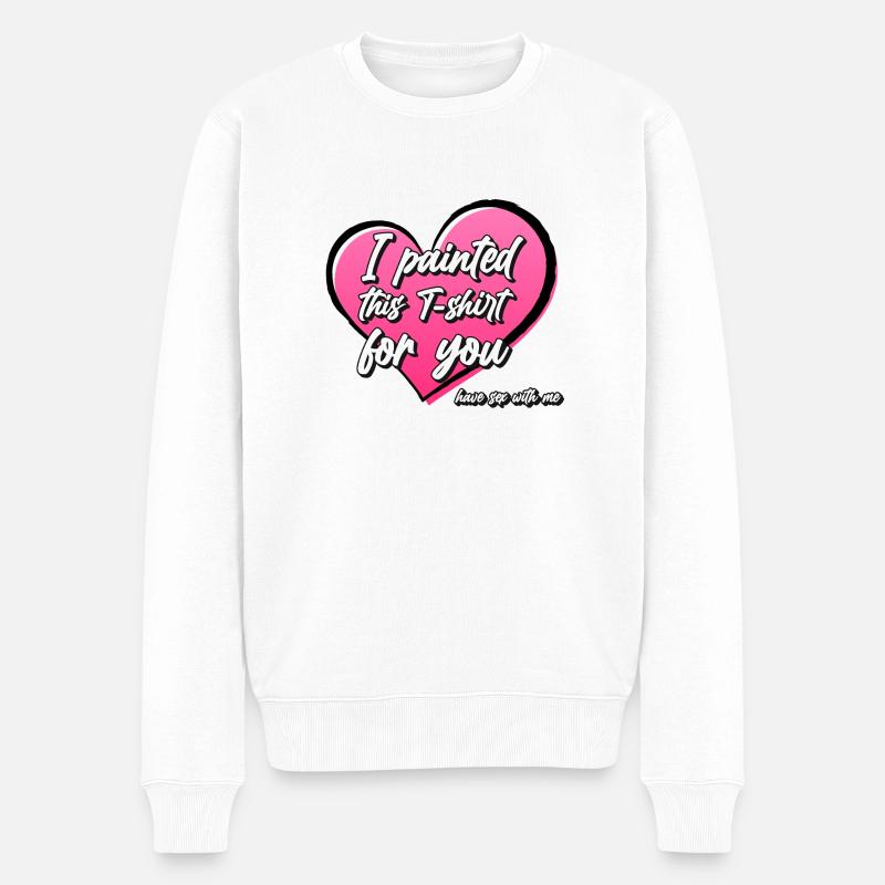 Liebe Malerei - Männer Premium Bio Pullover - Weiß