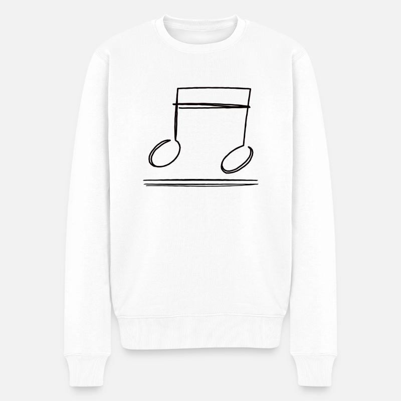 Note - Männer Premium Bio Pullover - Weiß