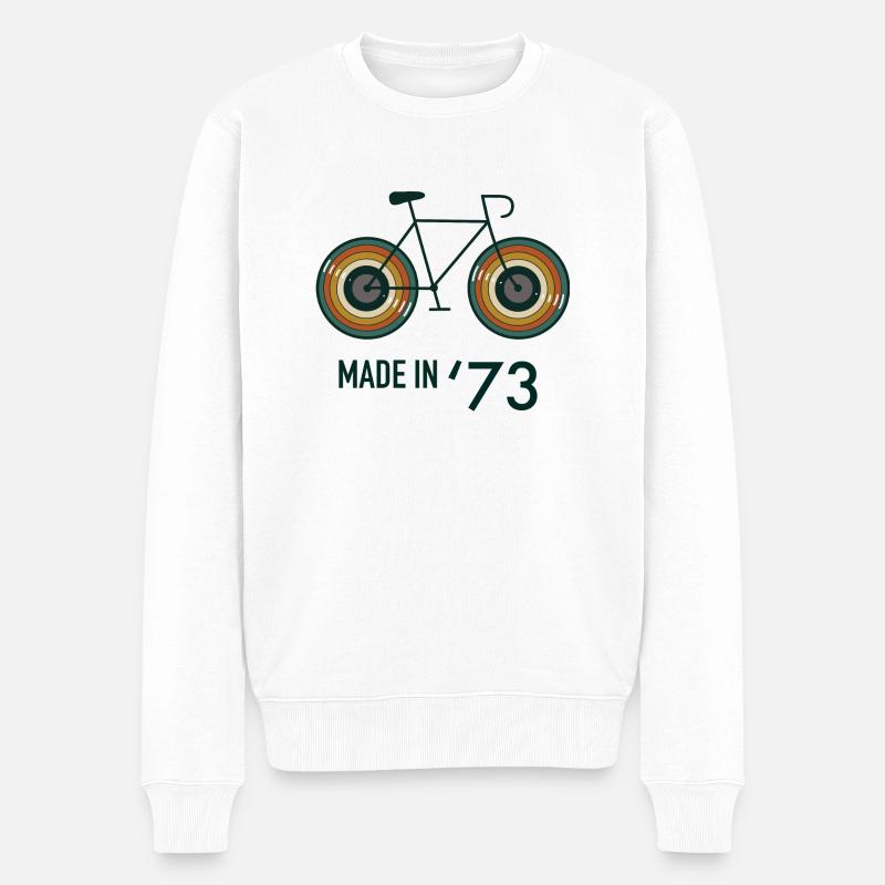 Fünfzigjähriges Jubiläum LP Rennrad Herren 1973 - Männer Premium Bio Pullover - Weiß