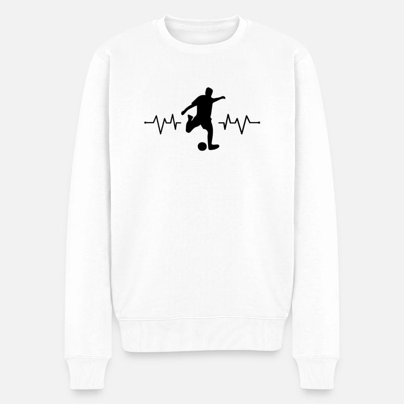 Fußball Soccer - Männer Premium Bio Pullover - Weiß