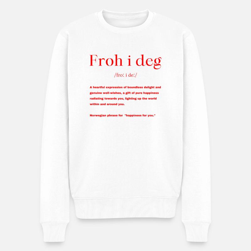 Norwegisch Spruch - Männer Premium Bio Pullover - Weiß