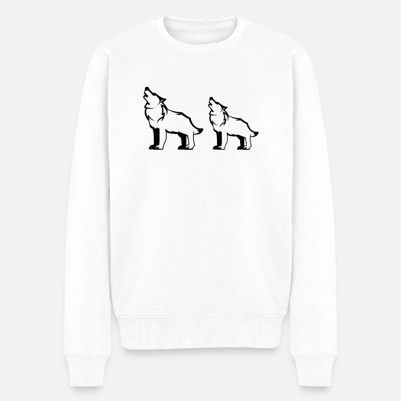 wolfsrudel - Männer Premium Bio Pullover - Weiß
