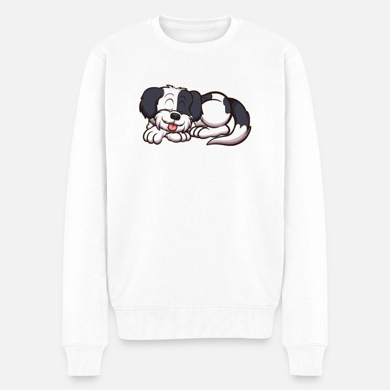 Shih Tzu endormi Chien - Pull Premium bio Homme - blanc
