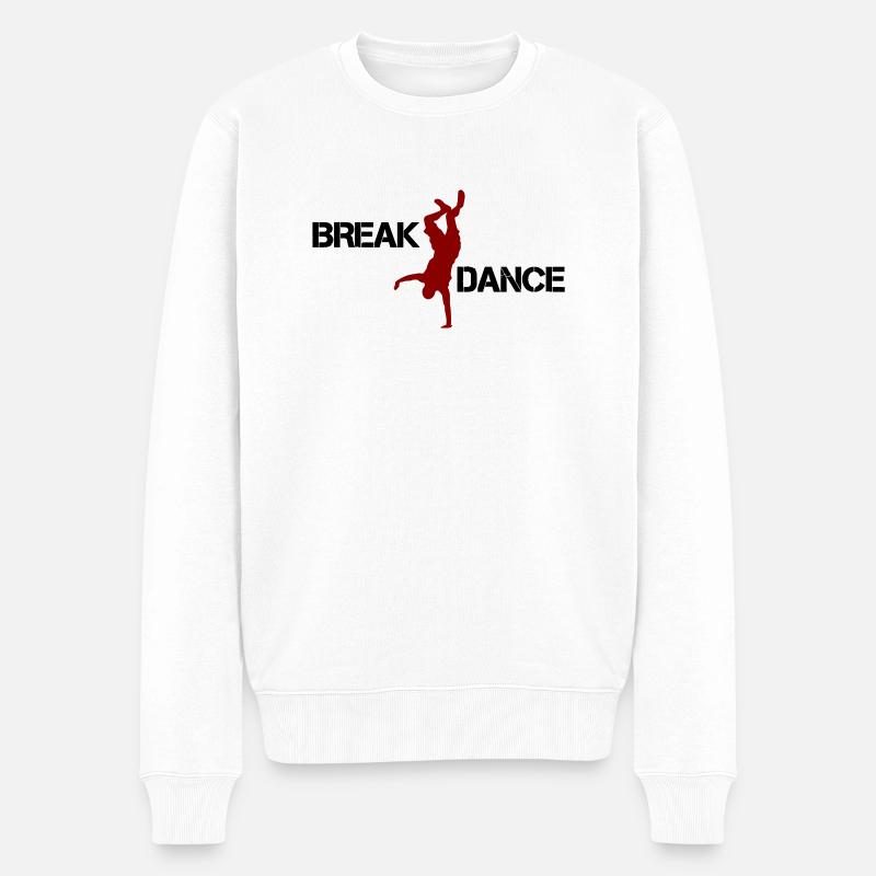 Break Dance - Pull Premium bio Homme - blanc