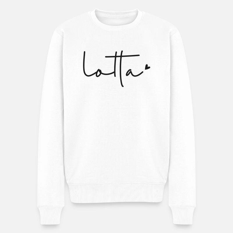 Name Lotta - Männer Premium Bio Pullover - Weiß