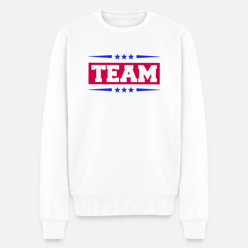 team - Männer Premium Bio Pullover - Weiß