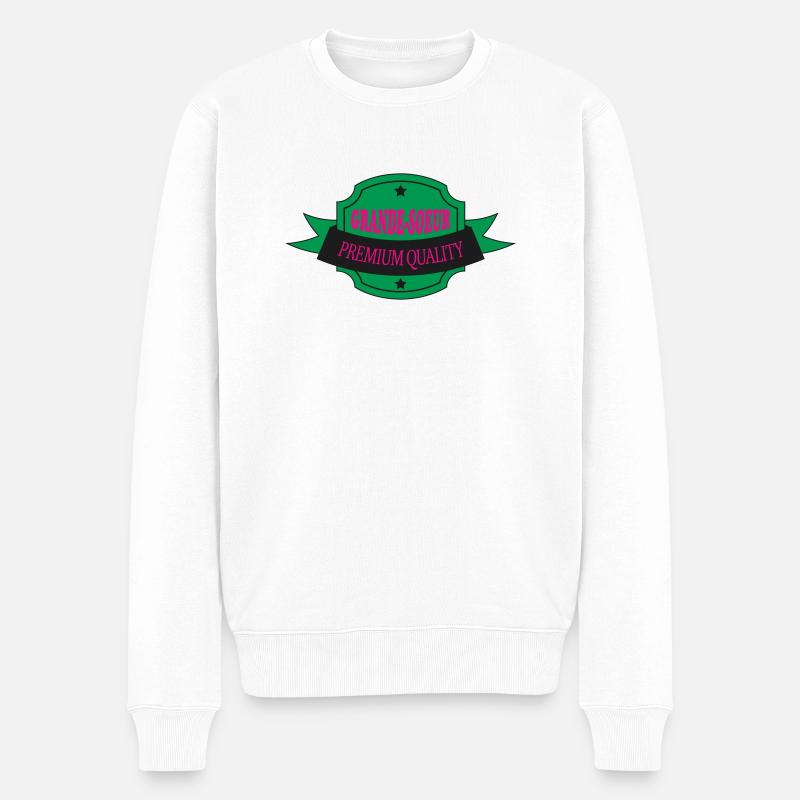 GROSSE SCHWESTER PREMIUM-QUALITÄT - Männer Premium Bio Pullover - Weiß